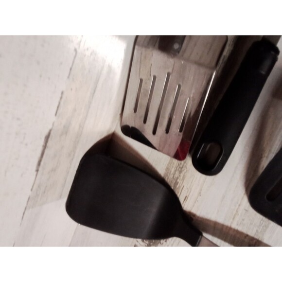 Utensil Spoon/Fatula Set Of Six Used Conditions Some Damage See Photographs - Picture 6 of 11